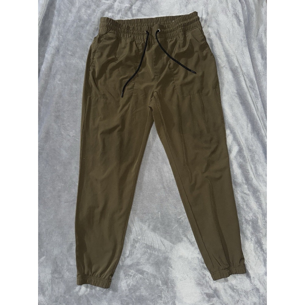 Banana Republic Men's Joggers Army Green Windbreaker Tapered Leg Drawstring Sz M